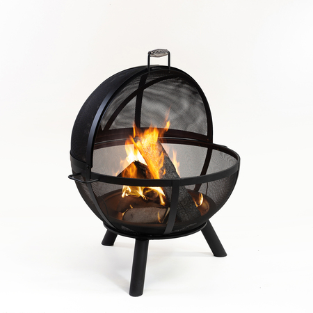 Deko Living 34 Inch Diameter Outdoor Steel Wood Burning Sphere Fire Pit COB10508